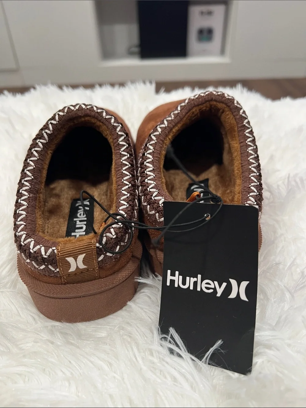 Hurley Men's Chestnut Brown Suede Slip-On Mules